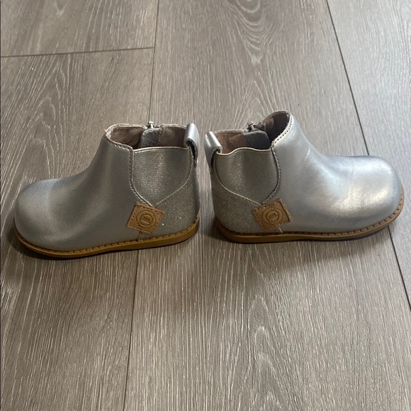 Livie and Luca Toddler Sz 6 6T 6C Silver Leather Ankle Boots Sparkle Girls Kids - Picture 5 of 7